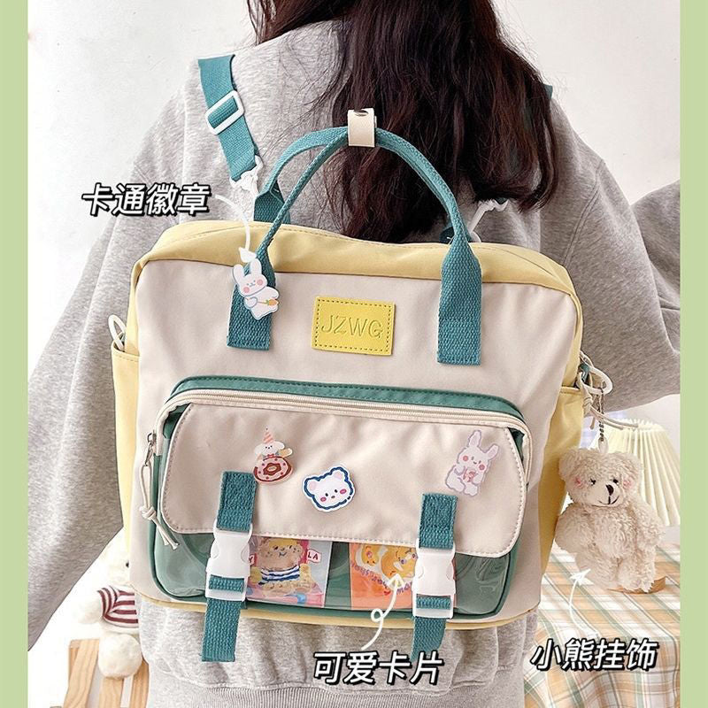 Realaiot ins Japanese itabag Women New Jelly Bag Student Backpack School Bags Tote Handbags Shoulder Bag Crossbody Bags Women JK bag