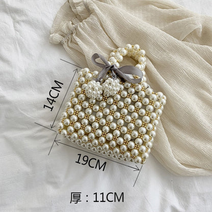 Cyflymder Mini Pearl Bag Handmade Vintage EVA Beaded Fashion Banquet Party Shoulder Bag Female Wedding Bags Luxury Women's Coin Purse