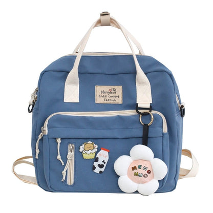 Cyflymder Large-capacity Cute Women Multi-Pocket Nylon Backpack Ins Junior High School Student School Bag Female Girl Backpack Laptop Book