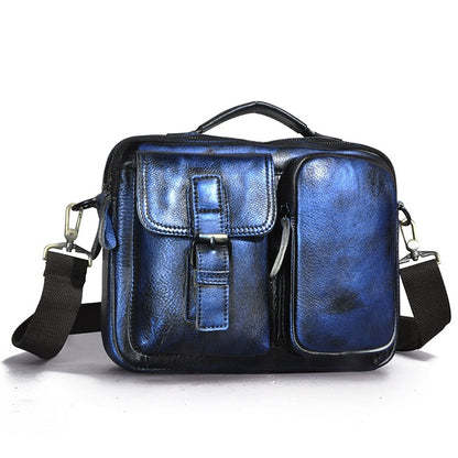 Cyflymder Original Leather Male Fashion Casual Design Satchel Crossbody Shoulder Messenger bag Tote 9" Tablet Mochila Pouch For Men