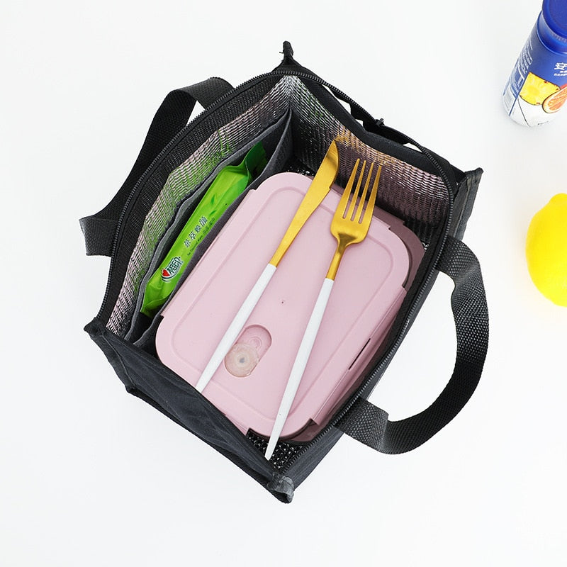 Realaiot High-Capacity Portable Insulated Lunch Bag Women Kid Picnic Work Travel Food Thermal Storage Container Bento Box Cooler Tote Bag