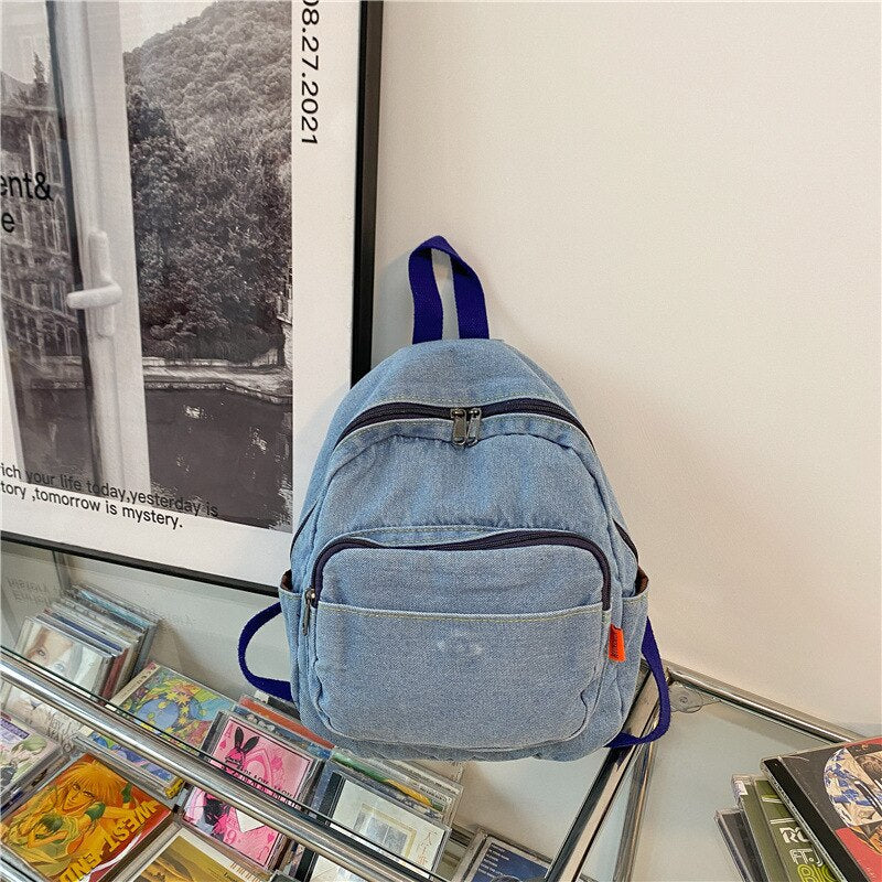 Realaiot Casual Large Capacity Denim Women Backpacks High Quality Ladies Daily Travel Bag Teenagers Girls School Schoolbag Lady Bags