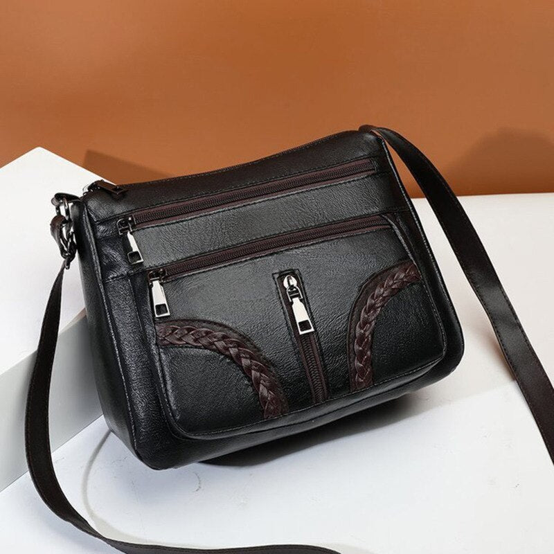 Realaiot Designer Women Crossbody Bag Soft Pu Leather Shoulder Bag Good Quality Messenger Bag Small Size Purse Ladies Handbags