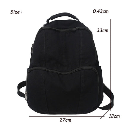 Realaiot Fashion Ladies Canvas School Backpack Trendy Cool Boy Girl Travel Student Bag Male Female College Small Backpack Men Women