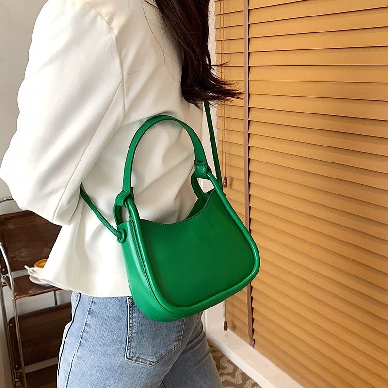 Realaiot Spring Famous Brand PU Leather Women's Designer Underarm Handbag Short Handle Luxury Brand One Shoulder Crossbody Bags