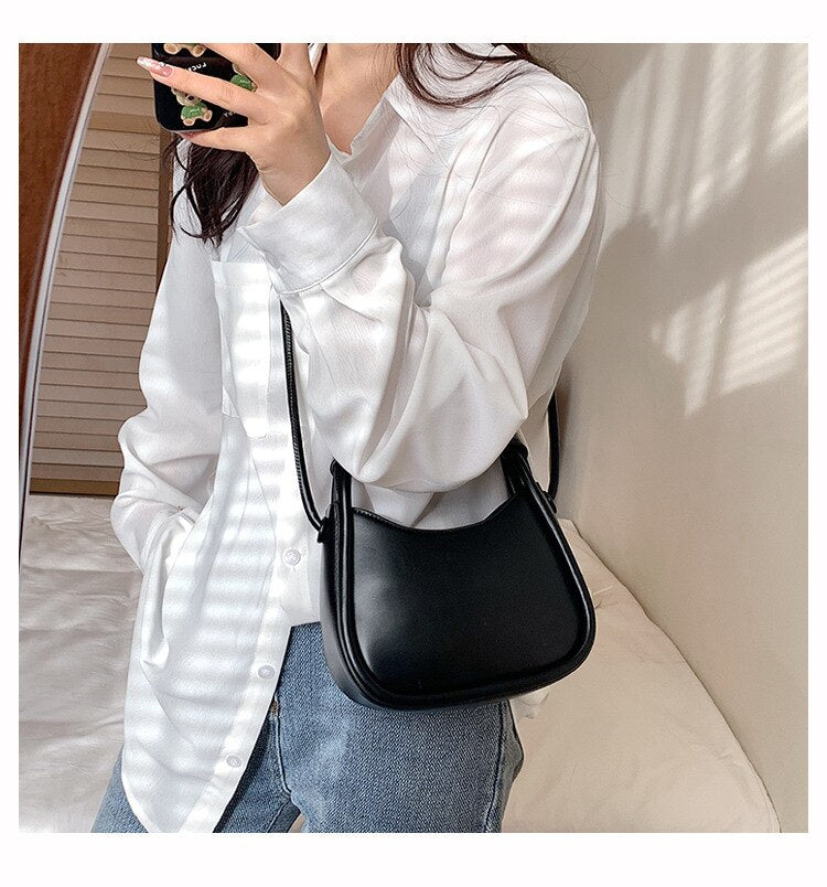 Realaiot Spring Famous Brand PU Leather Women's Designer Underarm Handbag Short Handle Luxury Brand One Shoulder Crossbody Bags