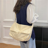 Realaiot Fashion Women Shoulder Messenger Bag Solid Simple Canvas Spring Shopping Bag Female Tote Crossbody Bag For Women Ladies Handbag