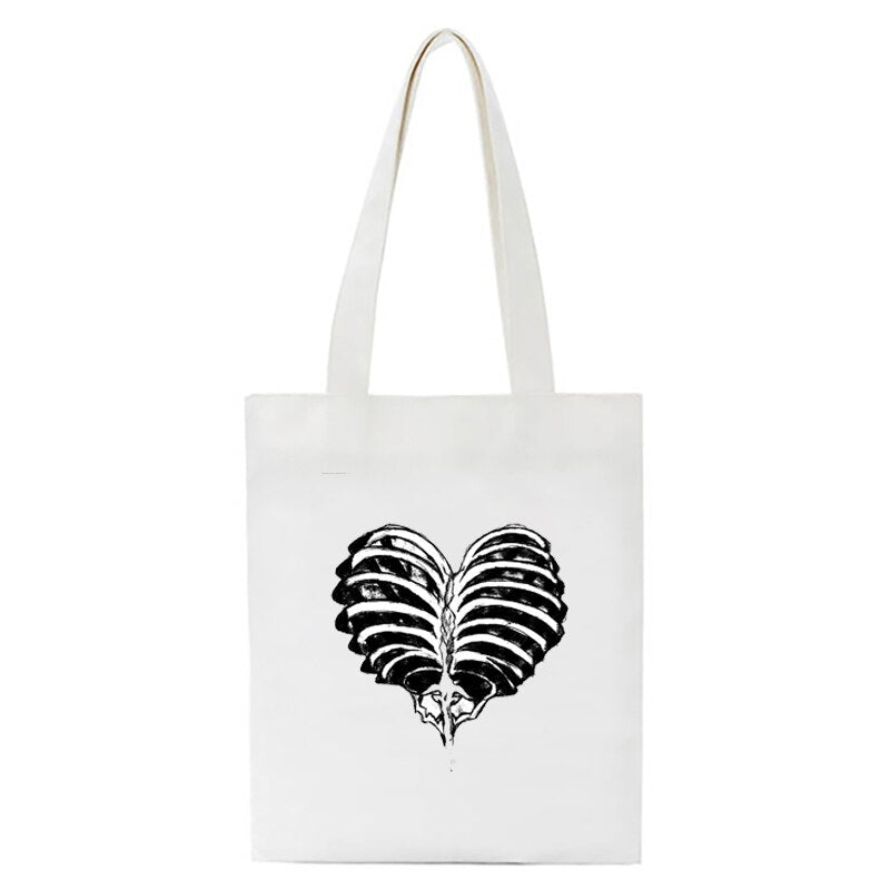 Realaiot Korea Ulzzang Ins Heart Harajuku Women Shoulder Bag Art Gothic School Bag Y2k Anime Canvas Bag Large Capacity Casual Shopper Bag