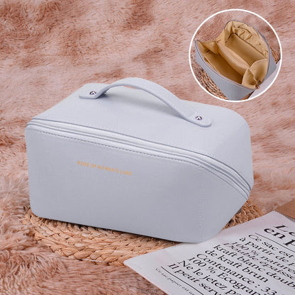 Cyflymder Large-Capacity Travel Cosmetic Bag Portable Leather Makeup Pouch Women Waterproof Bathroom Washbag Multifunction Toiletry Kit