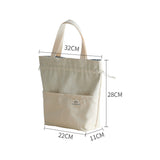 Realaiot Drawstring Canvas Insulated Lunch Bag Thicken Aluminium Foil Thermal Bento Box Tote Cooler Handbags Picnic Food Dinner Container