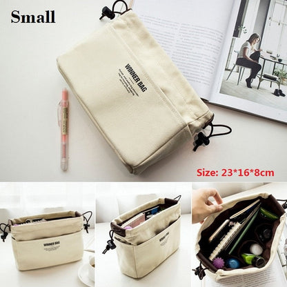 Realaiot Canvas Purse Organizer Bag Inner Insert with Compartment Makeup Handbag with Lots of Pockets Lightweight Fit Giving Structure