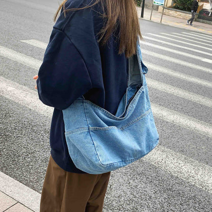 Cyflymder New Canvas Shoulder Bags For Women Casual Female Handbags Jeans Big Shopping Eco Bag Denim Large Capacity Crossbody Bags