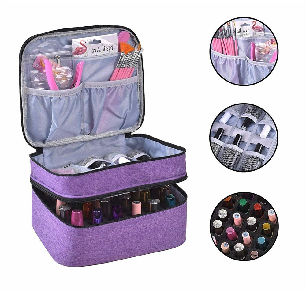 Cyflymder new Nail Polish Storage Cosmetic Bag Portable Organizer Carry Case 30 Bottles Essential Oil Bag bolsa de almacenamiento