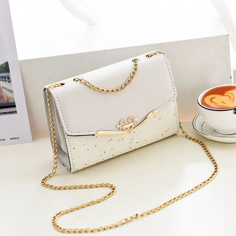 Realaiot Fashion Women Leather Small Shoulder Underarm Bag Ladies Vintage Chain Pendant Solid Zipper Mini Purse Handbag Bolsa Feminina