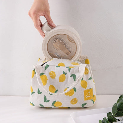 Realaiot 1 Pc Cute Fruit  Lunch Bag for Women Portable Insulated Lunch Thermal Bag Bento Pouch Lunch Container School Food Bag