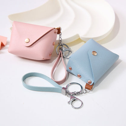 Cyflymder New Fashion Ladies PU Leather Mini Wallet Card Key Holder Coin Purse Solid Color Clutch Bag Kids Purses Small Handbag Bag