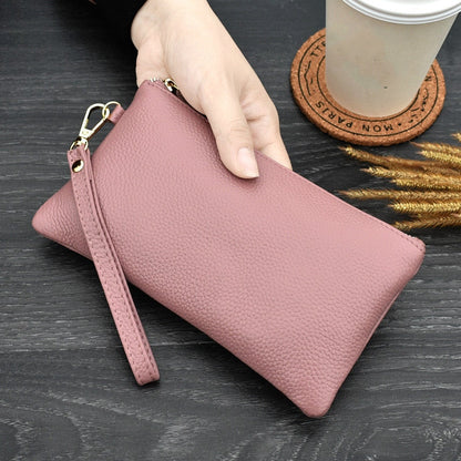 Cyflymder Real Cow Genuine Leather Wallet Women Mini Handbag Purse Card ID Phone Holder Zipper Clutch Evening Bags Small Wristlet Wallets