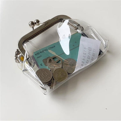 Realaiot Ins Transparent Simple Iron Mouth Clip Bag Small Things Storage Bag Coin Purse Multifunctional Lipstick Bags Portable Coin Bags