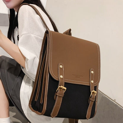 Realaiot Vintgae Preppy Style Woman Backpack Pu Leather Big School Backpack Bags for Teenager Girl Simple New Designer Hand Shoulder Bags