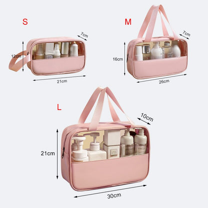 Cyflymder Patchwork Cosmetic Bag Makeup Storag Bag Translucent Large Capacity Bath Bag Organizer Waterproof Portable Travel Storage Bag