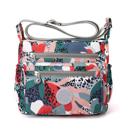 Cyflymder New Women Shoulder Bags Floral Print Women's Handbags Designer Crossbody Messenger Bag Female Waterproof Nylon Mommy Bag