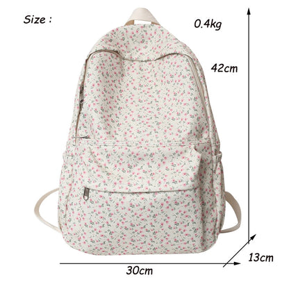 Realaiot Cute Women Backpack Nylon Female Casual Travel Bag High Quality Flower School Backpack for Teenage Girls Book Bags Knapsack