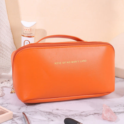 Cyflymder Large Travel Cosmetic Bag for Women Makeup Organizer Female Toiletry Bags Leather High-capacity Cosmetic Case Storage Pouch