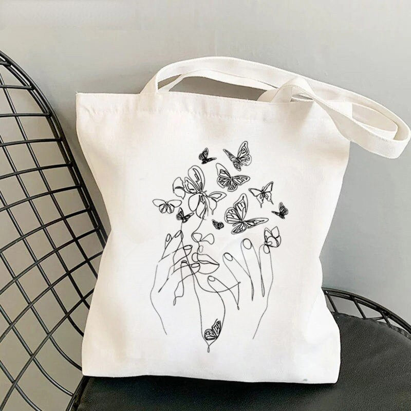 Cyflymder Shopper Geometric Art Printed Tote Bag Women Harajuku Shopper Handbag Girl Shoulder Shopping Bag Lady Canvas Bag Tote Bag