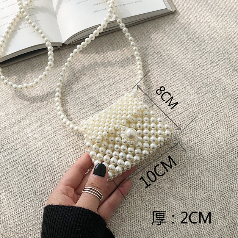 Cyflymder Mini Pearl Bag Handmade Vintage EVA Beaded Fashion Banquet Party Shoulder Bag Female Wedding Bags Luxury Women's Coin Purse