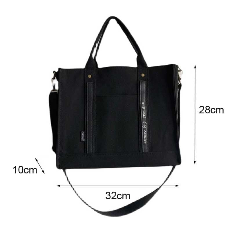 Realaiot Girls Female Thickened Canvas Shoulder Bag College Student Portable Schoolbag Computer Handbag Crossbody Bags