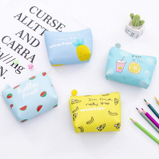 Realaiot Cute Cartoon Girls Kids Coin Purse Mini Wallet Child Small Coin Pouch Zipper Money Key Earphone Line Coin Purse Bag