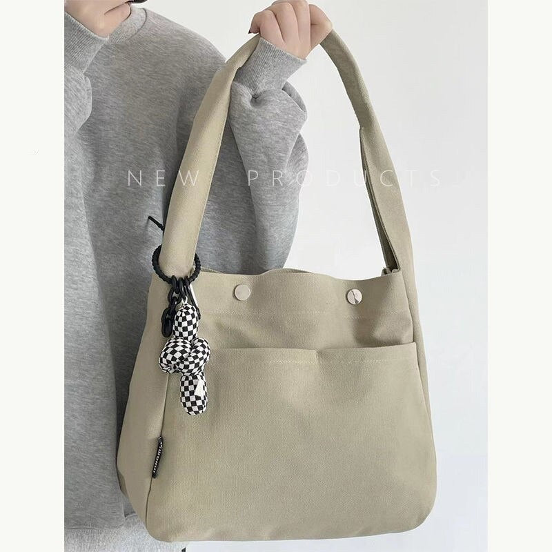 Cyflymder New Fashion Women Canvas Shoulder Bag Cotton Cloth Female Student Messenger Bag Large Capacity Shopping Tote Bag Handbag
