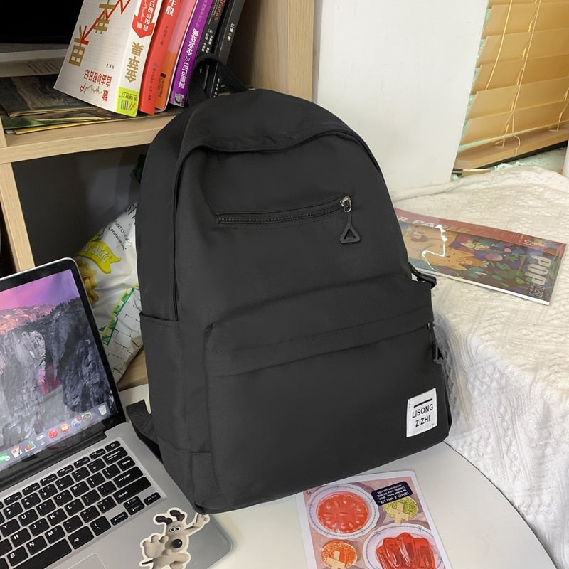 Cyflymder New Simple Design Woman Backpack School Bag For Teenage Girls Boys Casual Travel Rucksack College Students Mochila