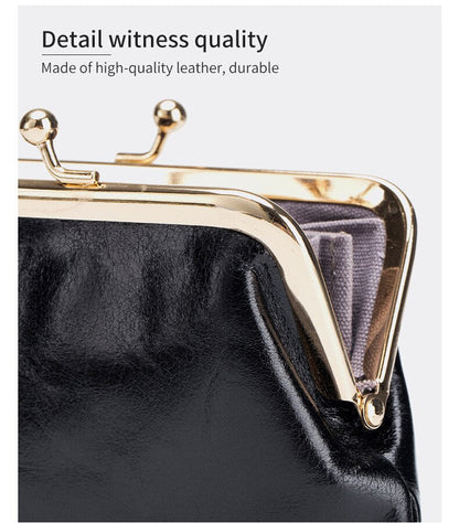 Cyflymder New Vintage Women Cowhide Wallets Female Genuine Leather Purses Portable Large Capacity Money Bag Small Coin Purse Card Holders