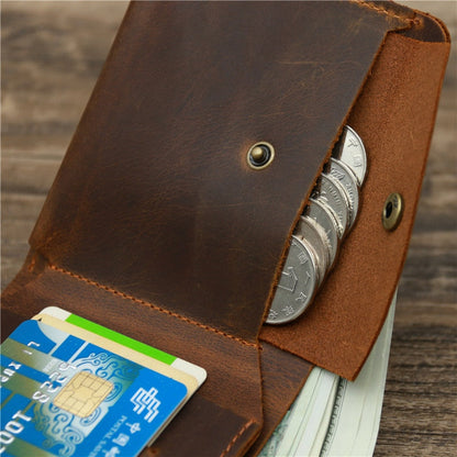 Cyflymder New Arrival Vintage Men's Genuine Leather Wallet Credit Card Holder Small Wallet Money Bag ID Card Case Mini Purse For Male