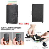 Cyflymder Male Genuine Leather Design Fashion Slim Wallet Front Pocket Money Clip Mini Purse For Men