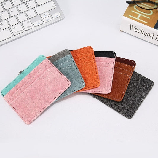 Cyflymder New Multi Slot Artificial Pu Credit Card Case Mini Id Card Holder Small Purse for Man Women Slim Wallet Card Bag Cardholder