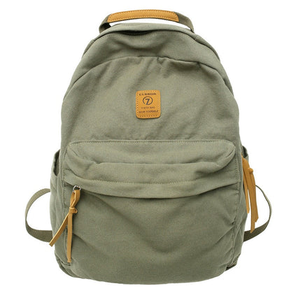 Cyflymder New Casual Cool Girl Boy Canvas Green Laptop Student Bag Trendy Women Men College Bag Female Backpack Male Lady Travel Backpack