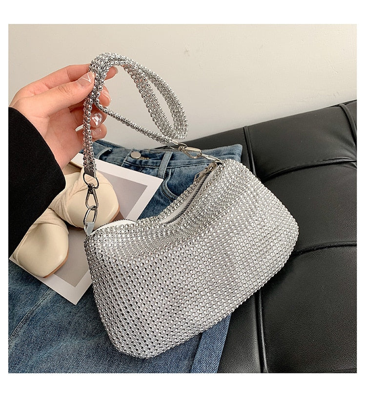 Realaiot Women INS Fashion Rhinestone Square Bag Ladies Messenger Bag Designer Pearl Chain Shoulder Corssbody Bags 苤�邾郕訄 �迮郇�郕訄� �訄迣迮�