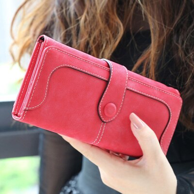 Cyflymder Many Departments Faux Suede Long Wallet Women Matte Leather Lady Purse High Quality Female Wallets Card Holder Clutch Carteras