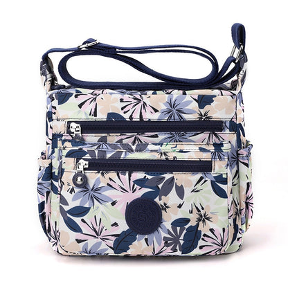 Cyflymder New Women Shoulder Bags Floral Print Women's Handbags Designer Crossbody Messenger Bag Female Waterproof Nylon Mommy Bag