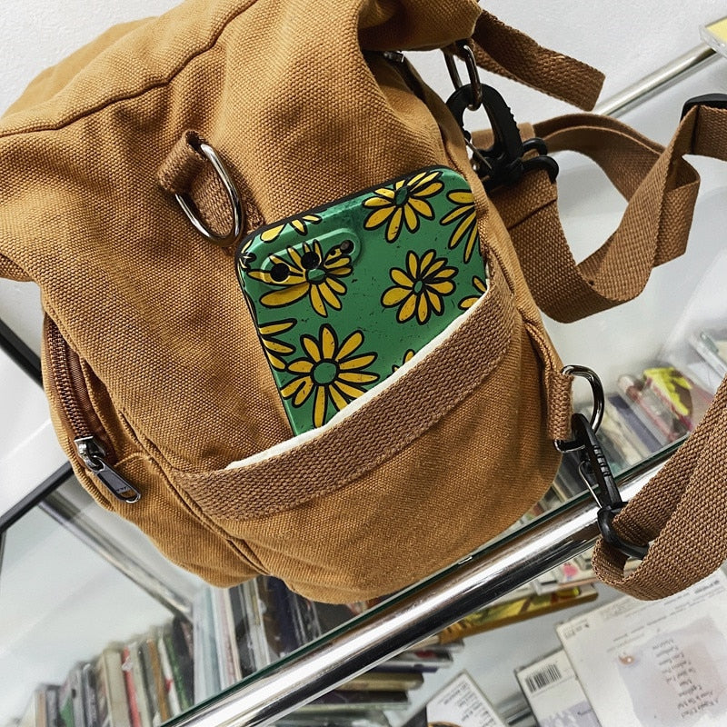 Realaiot Casual Canvas women Backpack big capacity School Bag College Student Travel Ladies hand bag Vintage Female Shoulder Bag bagpack