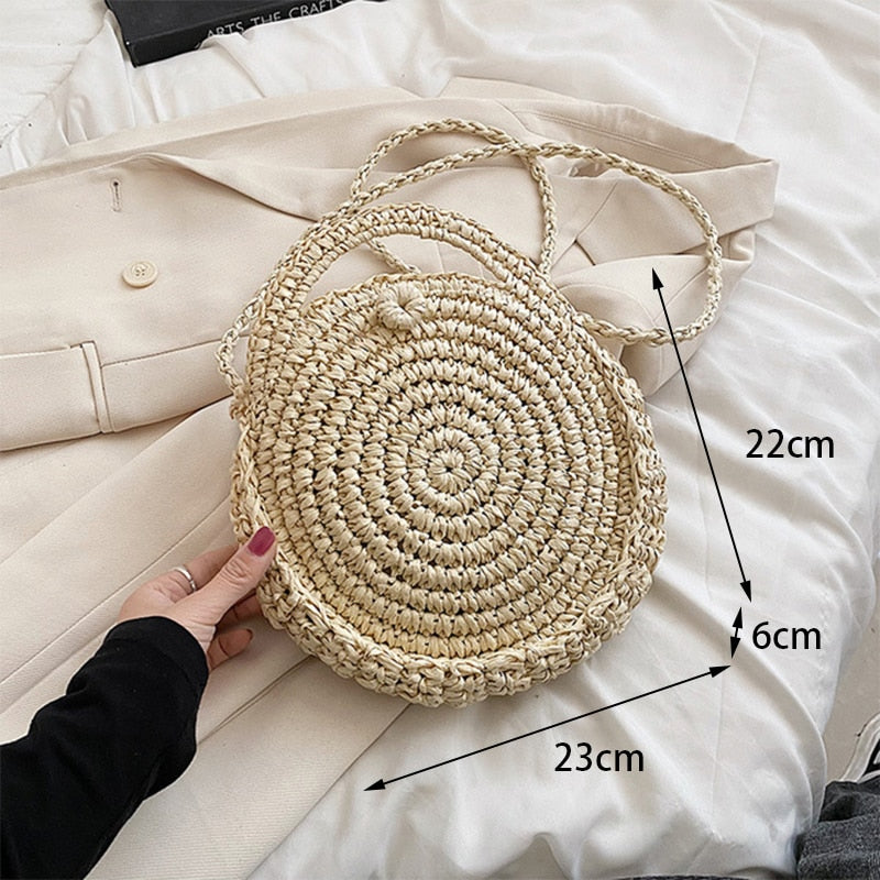 Realaiot Summer Fashion Small Straw Weaving Shoulder Bags For Women Casual Tassel Beach Crossbody Bag Purse hollow Out Messenger Handbags