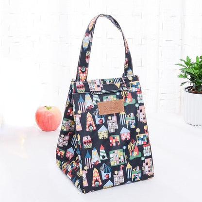 Realaiot Travel or office food refrigerated bag men and women insulation cover to keep warm Oxford lunch bag casual handbag