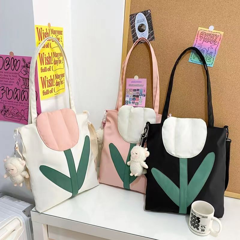 Realaiot Fashion New Large Capacity Soft Tulip Bags Shoulder Bag Women Tote Shoulder Bag Creative Designer Bags Lady Handbags Purses