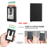 Cyflymder Male Genuine Leather Design Fashion Slim Wallet Front Pocket Money Clip Mini Purse For Men