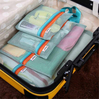 Realaiot 3/4/6pcs/set Compression Packing Cubes Travel Storage Bag Luggage Suitcase Organizer Set Foldable Waterproof Nylon Material