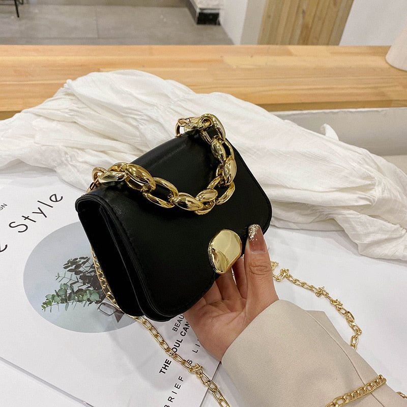 Cyflymder New British Fashion Simple Small Square Bag Women's Designer Handbag High-quality PU Leather Chain Mobile Phone Shoulder Bags