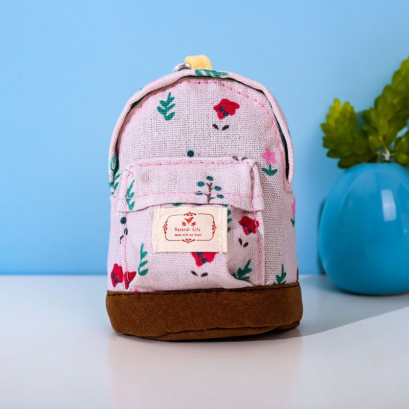 Cyflymder New Women Kids Canvas Coin Purse Floral Zipper Pouch Small Wallet Children Female Key Card Holder Mini Money Bag Gift