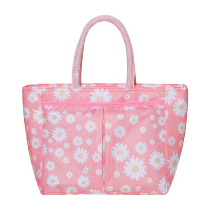 Cyflymder Oxford Cloth Large Capacity Thermal Lunch Bag Daisy Printed Food Bento Insulated Pouch Picnic Breakfast Cooler Bags for School